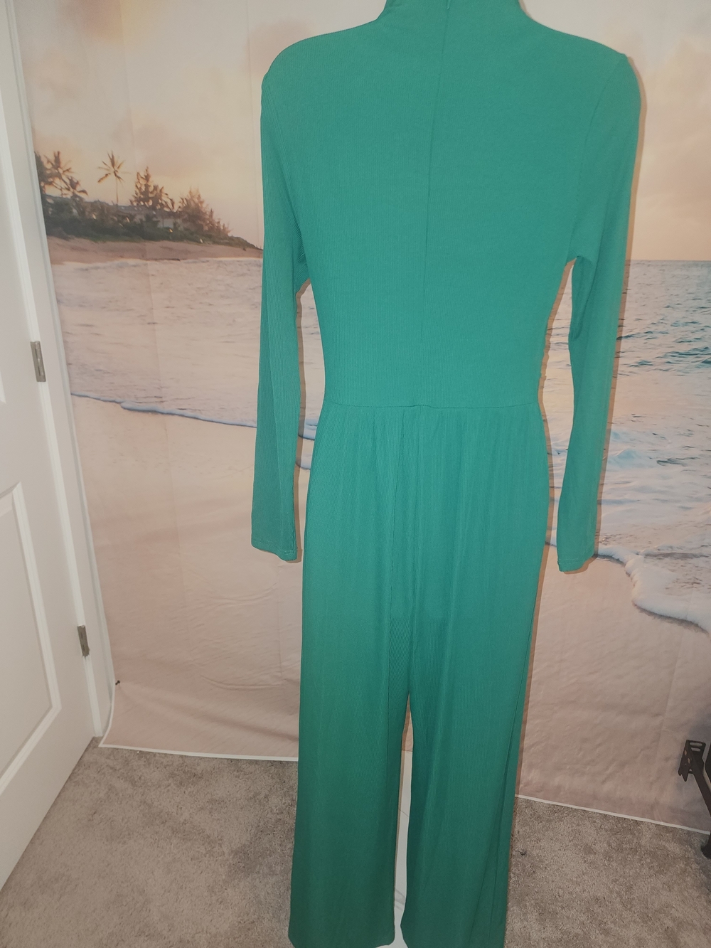 Pretty Garden Women’s Emerald Green Long Sleeve Jumpsuit With Pockets - Picture 10 of 15